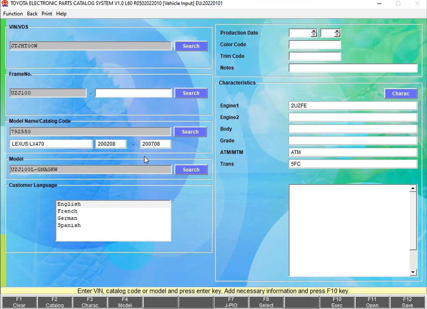 TOYOTA & LEXUS EPC EU – 2022.01