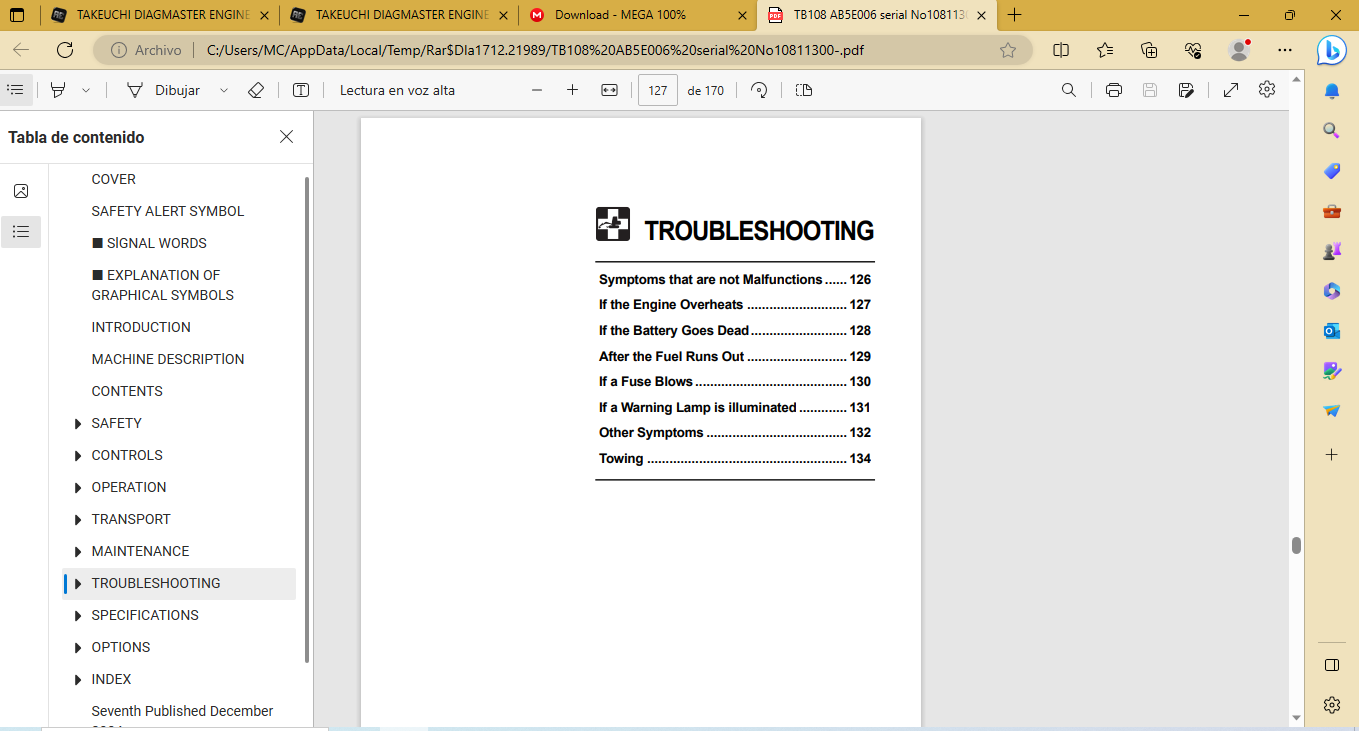 Takeuchi 2018 EPC + Service Manuals PDF