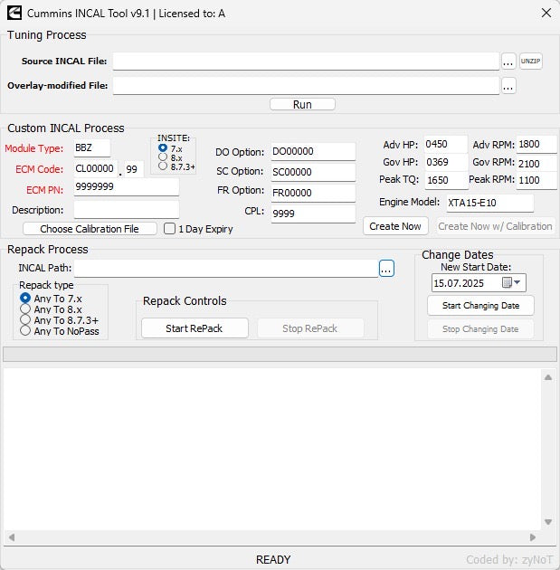 Cummins Incal Tool v9.1