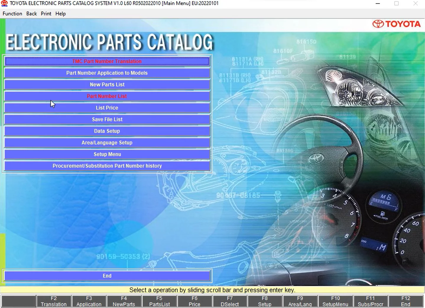 TOYOTA & LEXUS EPC EU – 2022.01