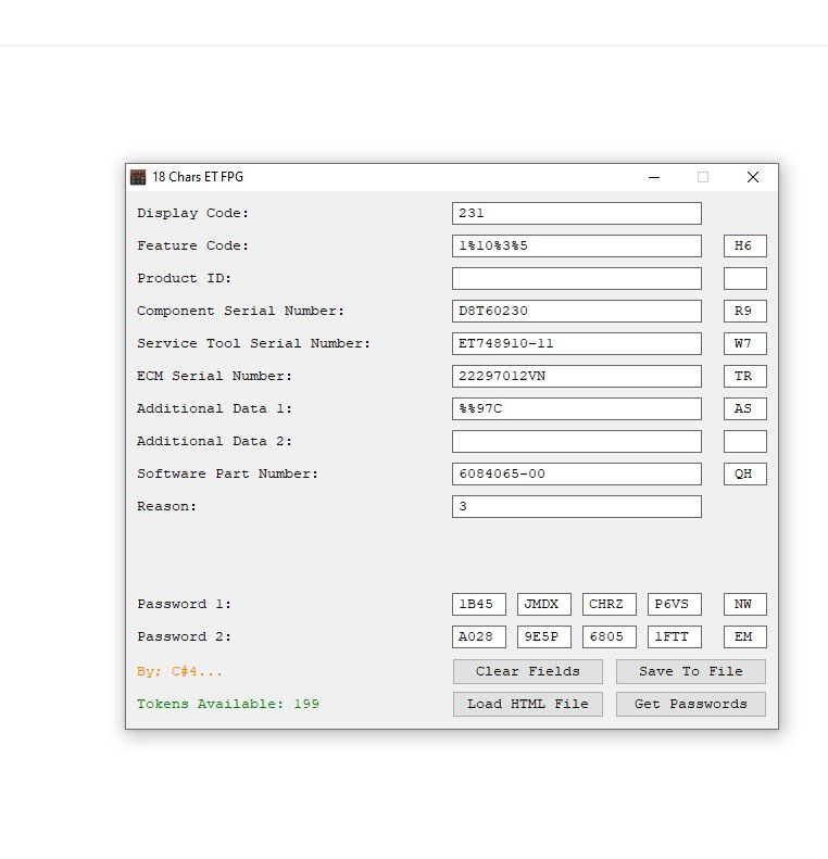 Caterpillar Factory Password Generator 18-Digit USB Dongle