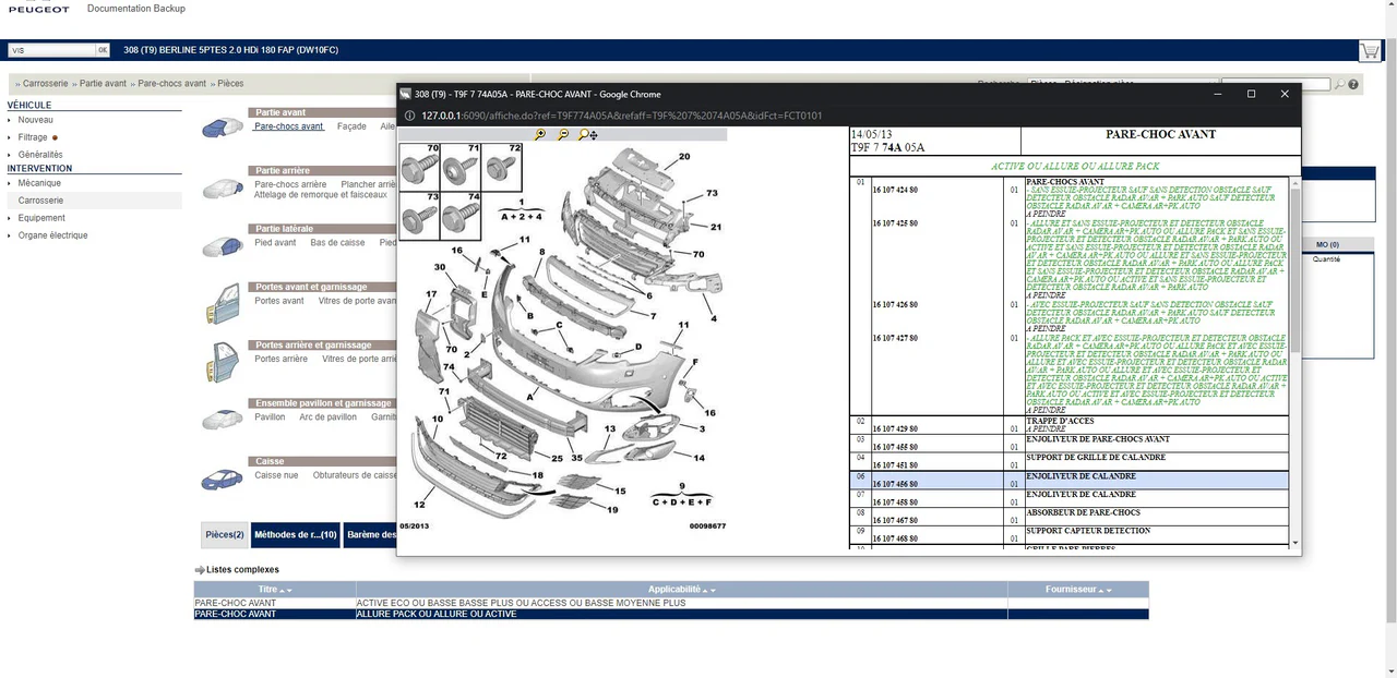 PEUGEOT SERVICE BOX DOCUMENTATION BACKUP 2013