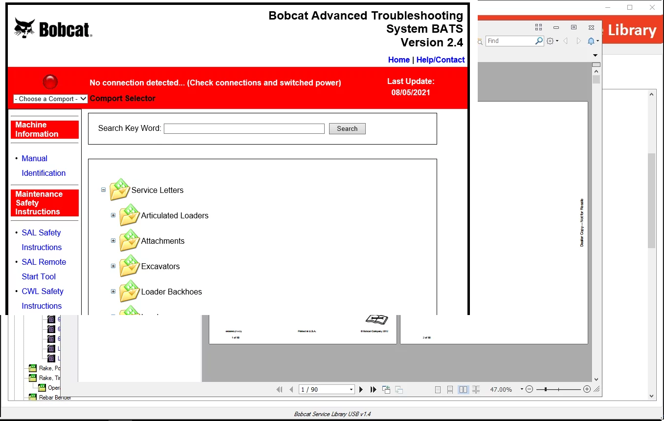 Bobcat BATS 05.2021 — Advanced Troubleshooting & Diagnostic System