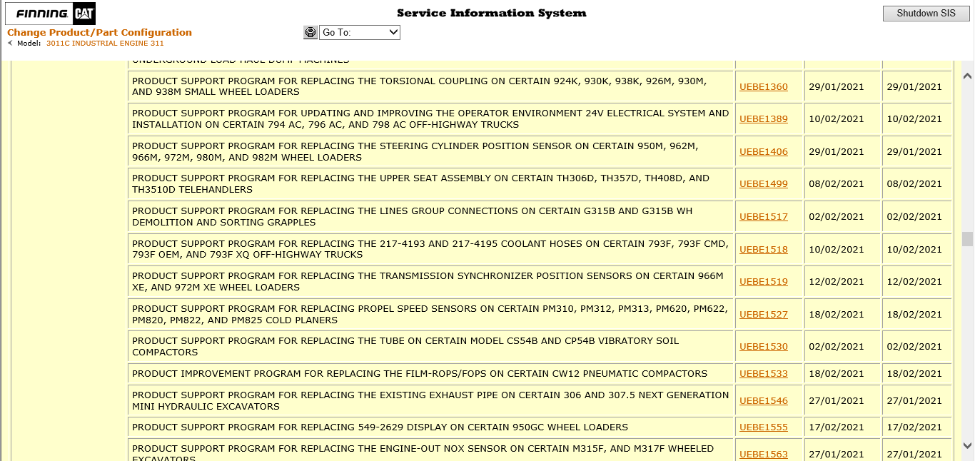 Caterpillar SIS Software