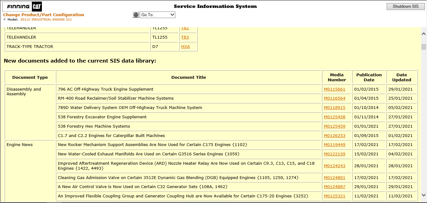 Caterpillar SIS Software