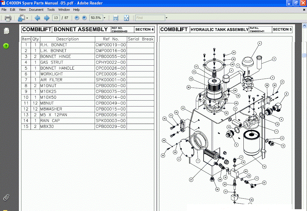 Combilift EPC + Service Manuals PDF