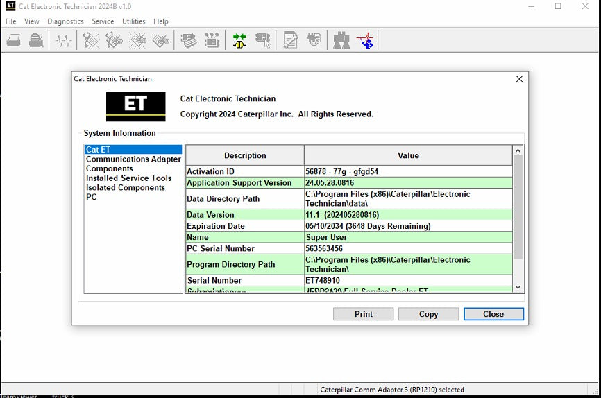 CAT ET 2024C FULL SERVICE DEALER + FACTORY PASSWORD + FLASH FILES