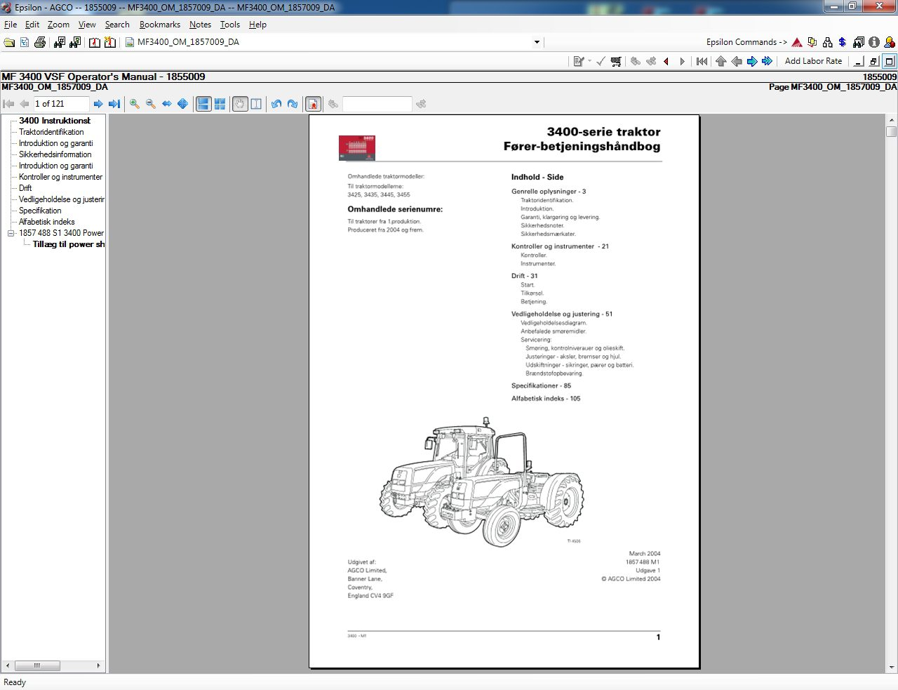 Massey Ferguson South America Epsilon [02.2021] Part Books & Workshop Service Manuals