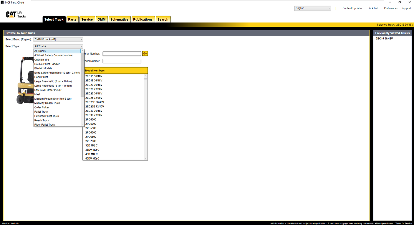 Caterpillar Forklift Trucks MCFA EPC & Service Manuals 3.0.0.10 [2022.10]