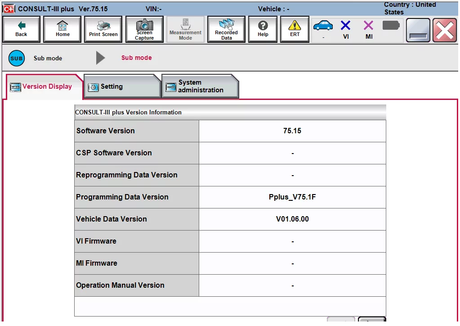 NISSAN CONSULT III PLUS 75.15 – PROGRAMMING DATA 75.10