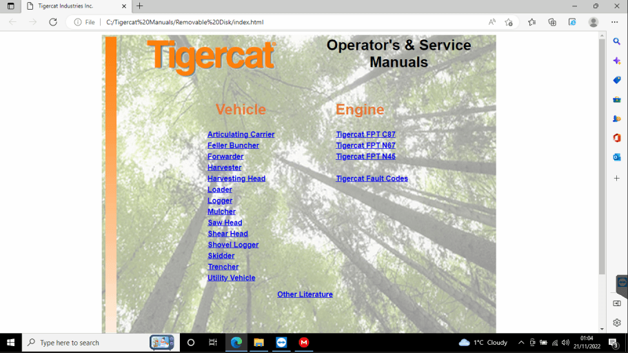 Tigercat Operators & Service Manuals 2015 PDF